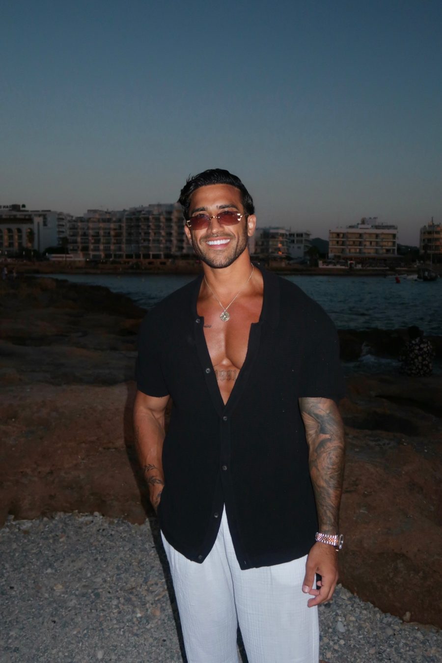 Ozzie Ozturk on holiday at sunset