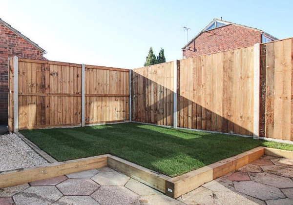 Newly built timber fence