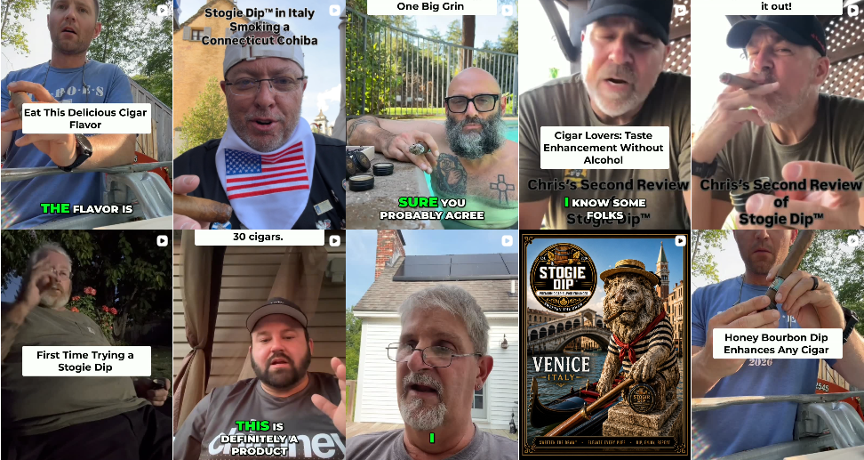 Stogie Dip™ customer video reviews and Instagram community
