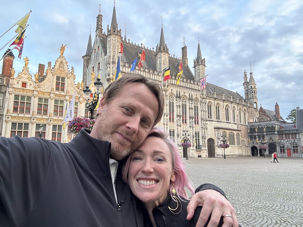 Peter and Megan together in Bruges