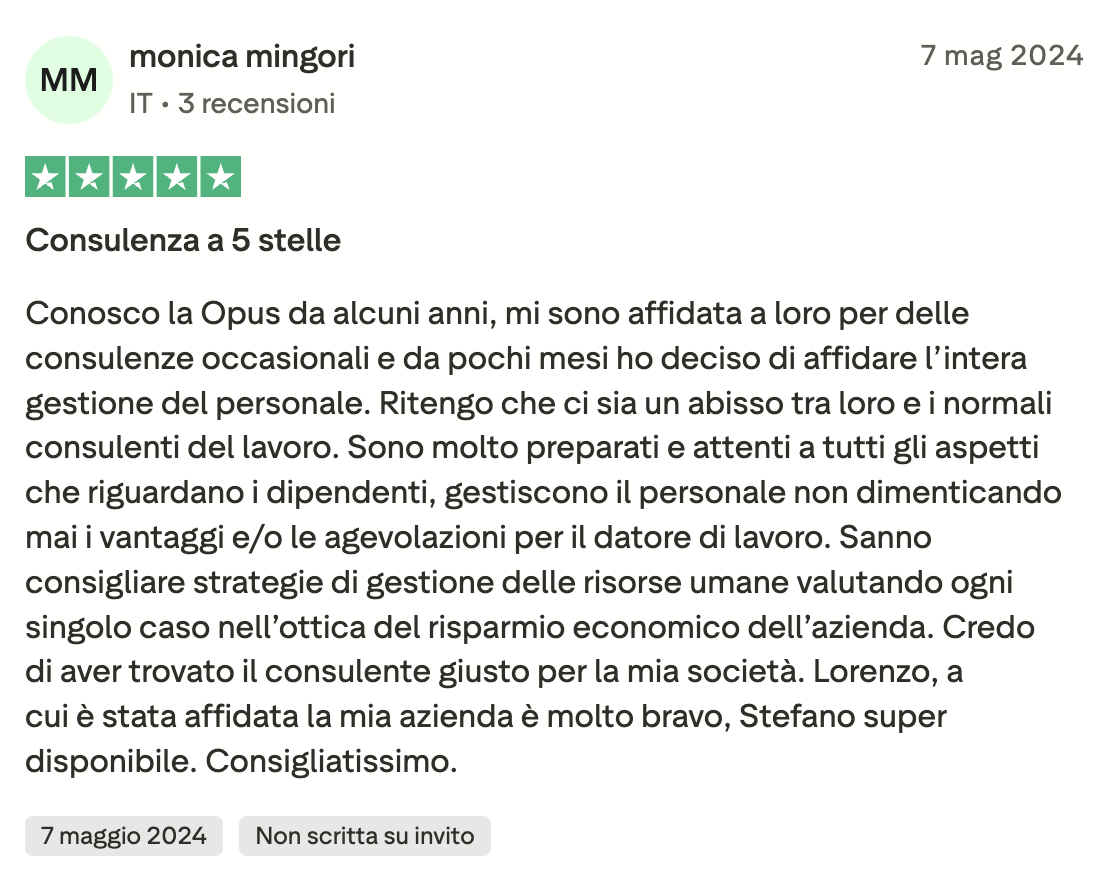 Recensione di un cliente Opus 3