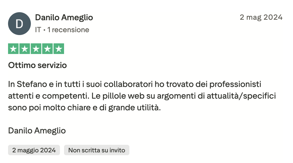 Recensione cliente Opus