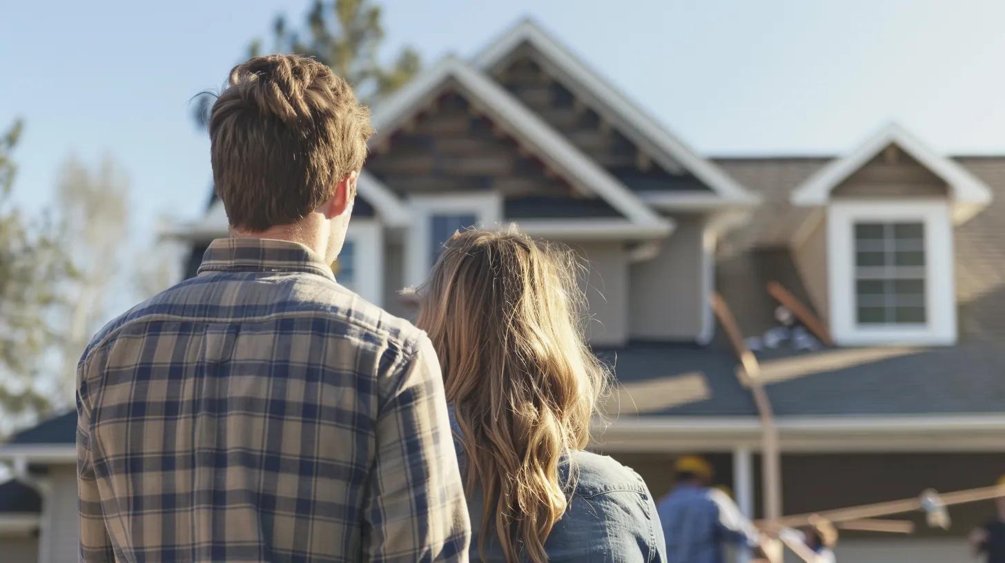 A pair of Texas homeowners survey their residential roof to see if they should call Red Phoenix Roofing for a free inspection. A pair of Texas homeowners survey their residential roof to see if they should call Red Phoenix Roofing for a free inspection.