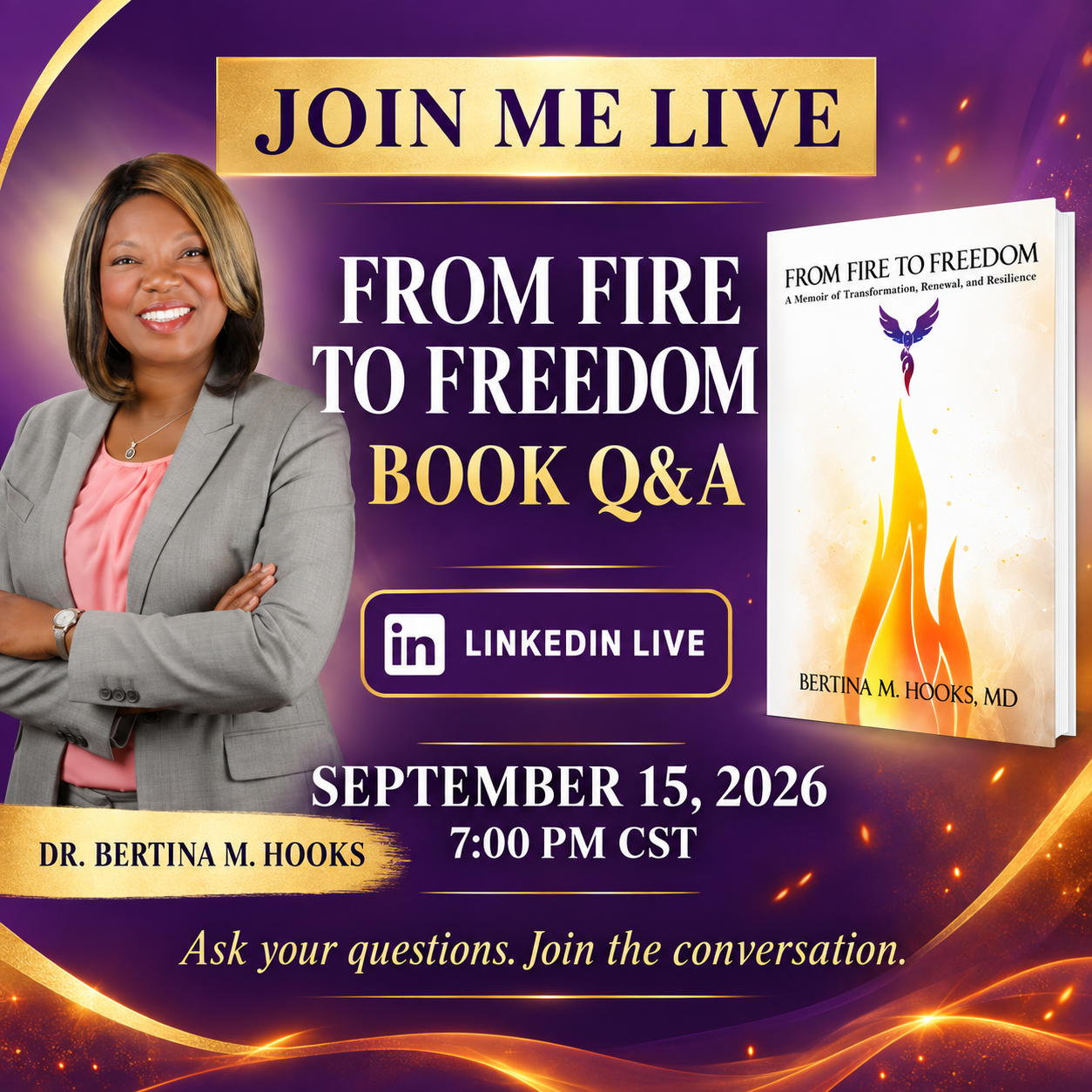 LinkedIn Live announcement with Dr. Bertina M. Hooks