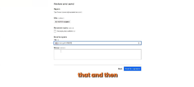 Review and send screen