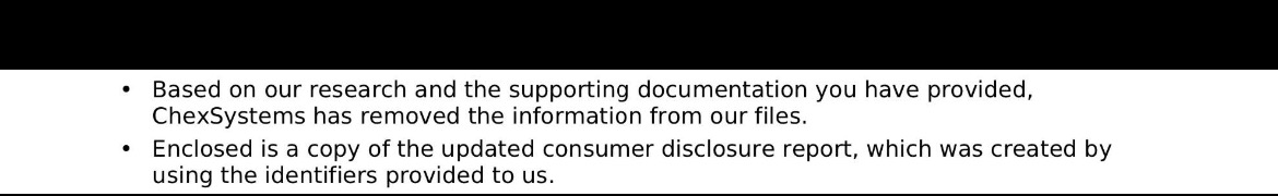 Chexsystems Cleared 2