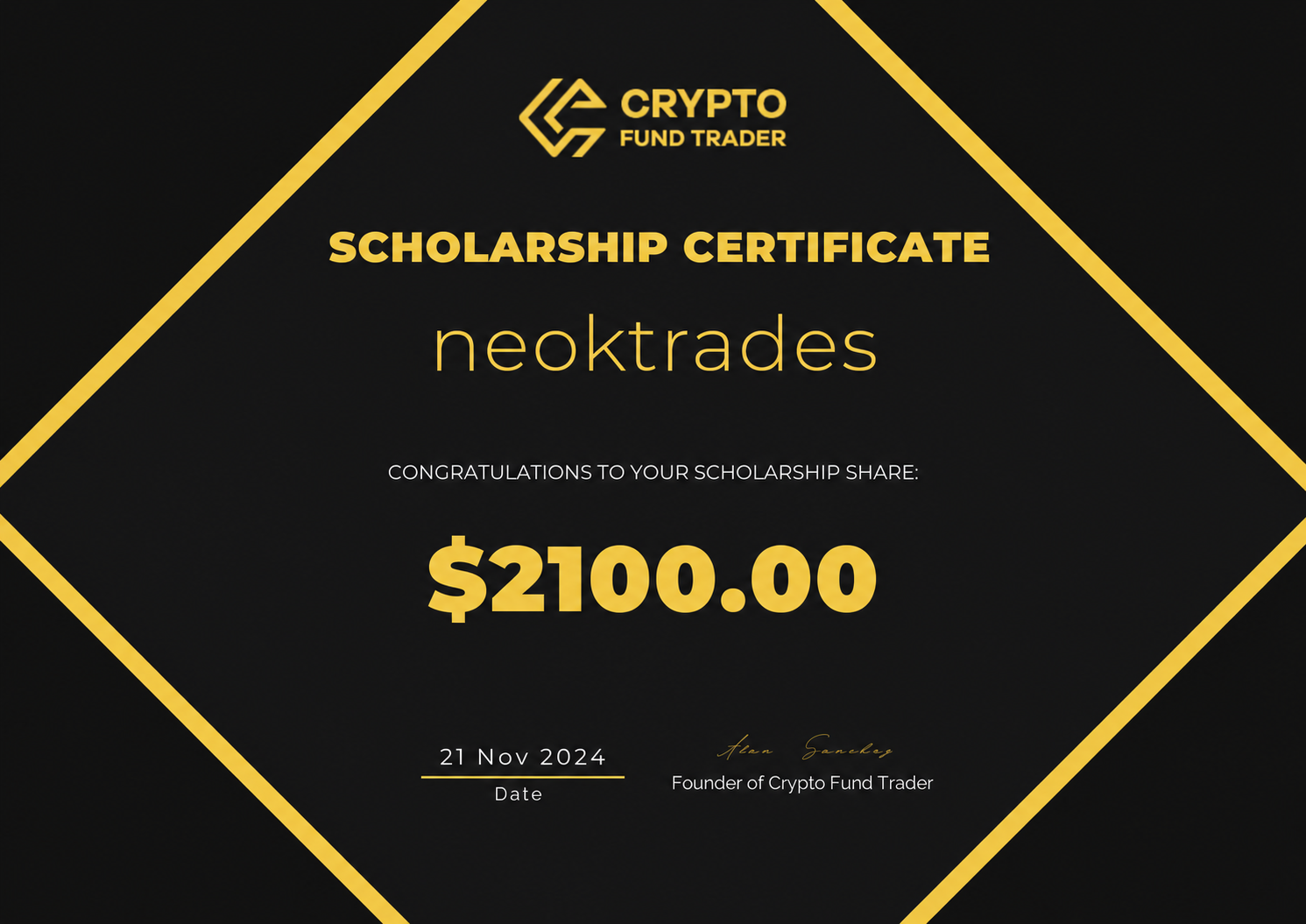 Payout certificate