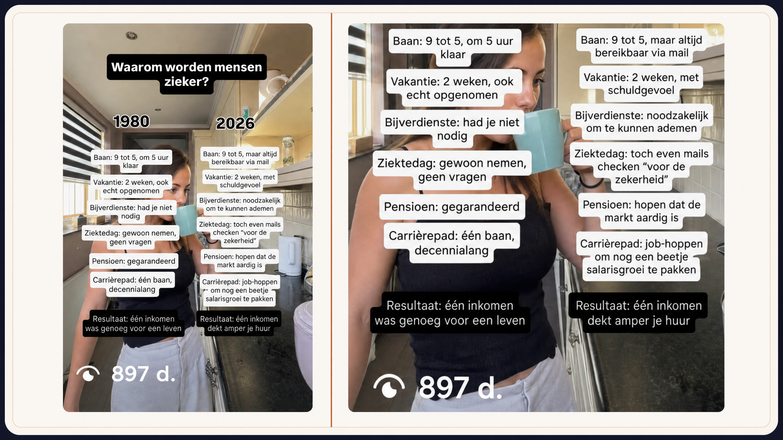 Reelvoorbeeld met 897 duizend weergaven