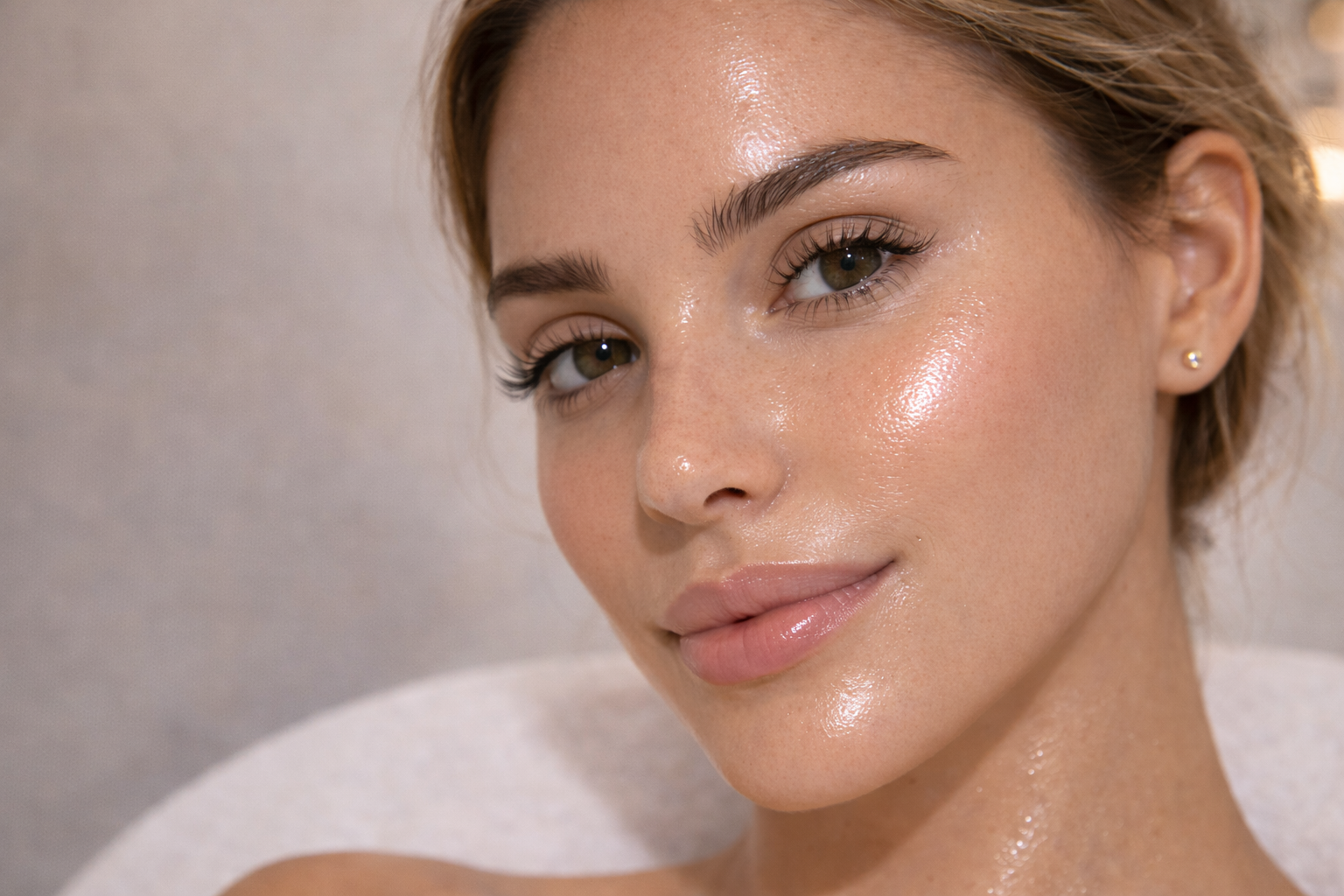 Glass skin effect after skin booster treatment