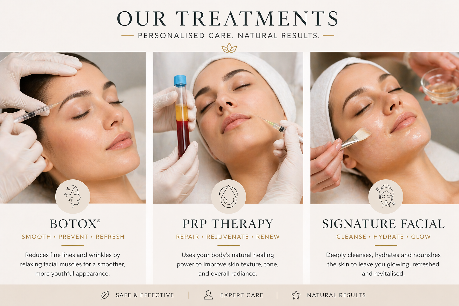 Preventative anti-aging treatments Botox PRP skin boosters