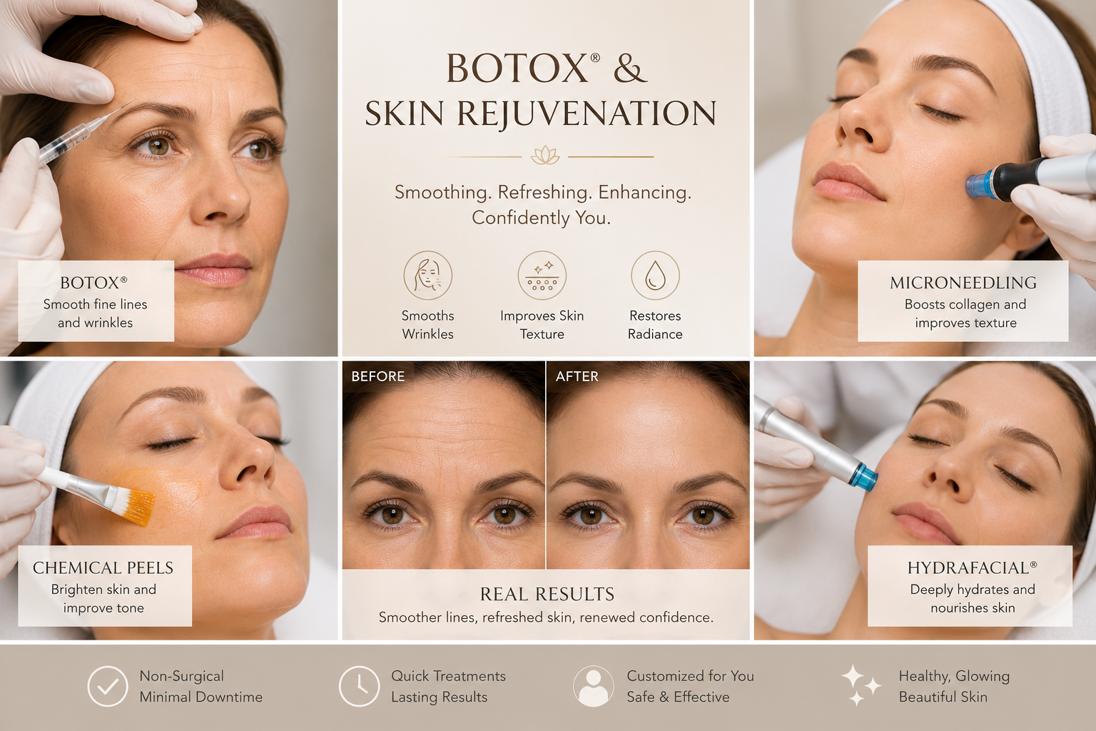 Anti-aging treatments including Botox and skin boosters Anti-aging treatments including Botox and skin boosters