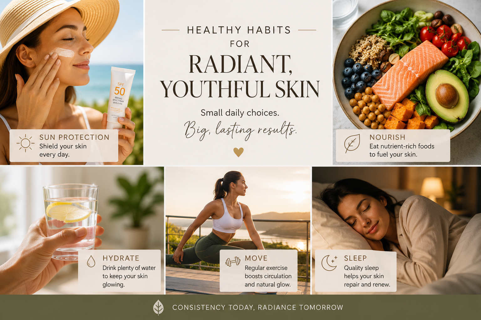 Healthy lifestyle habits that help protect collagen and slow skin aging Healthy lifestyle habits that help protect collagen and slow skin aging