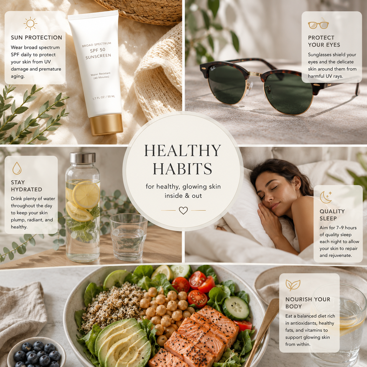 Healthy habits that help prevent crow's feet and premature skin aging Healthy habits that help prevent crow's feet and premature skin aging