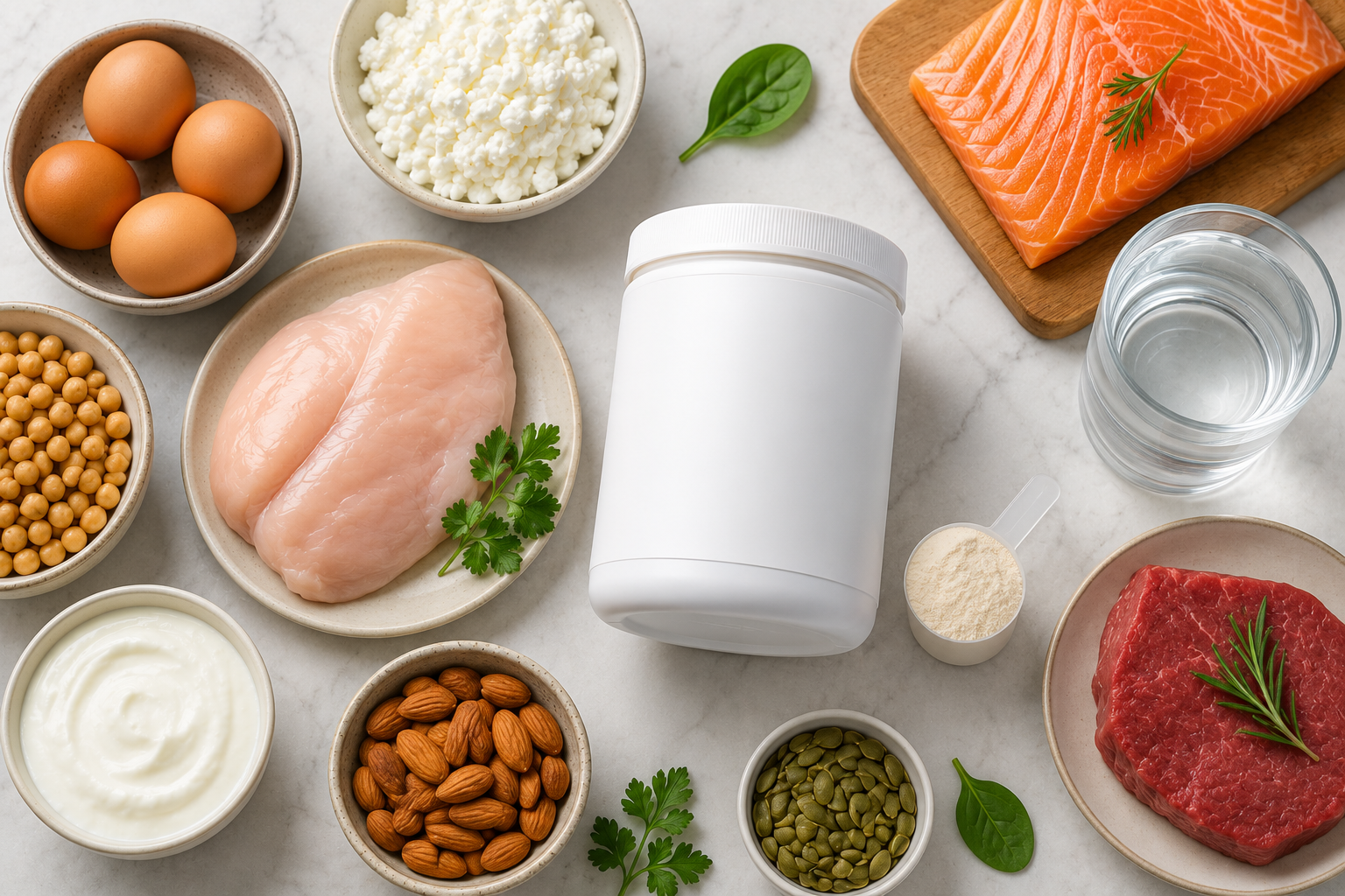 Protein-rich foods and collagen supplements discussed as part of overall skin health