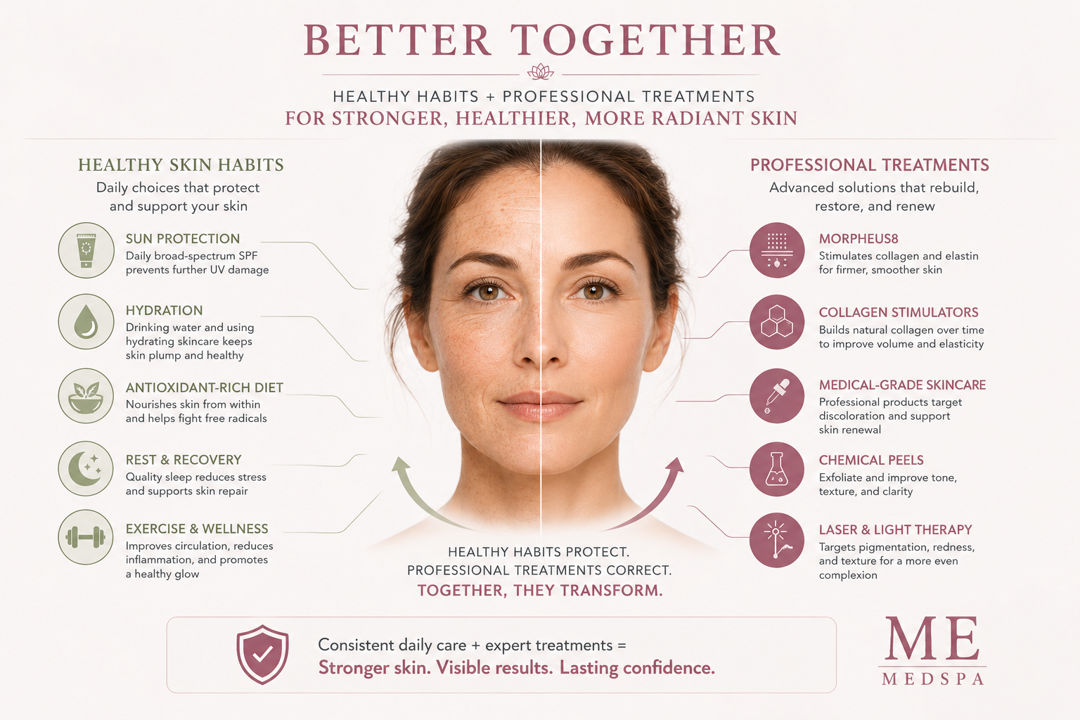 Improving the appearance of photoaged skin through healthy habits and professional care