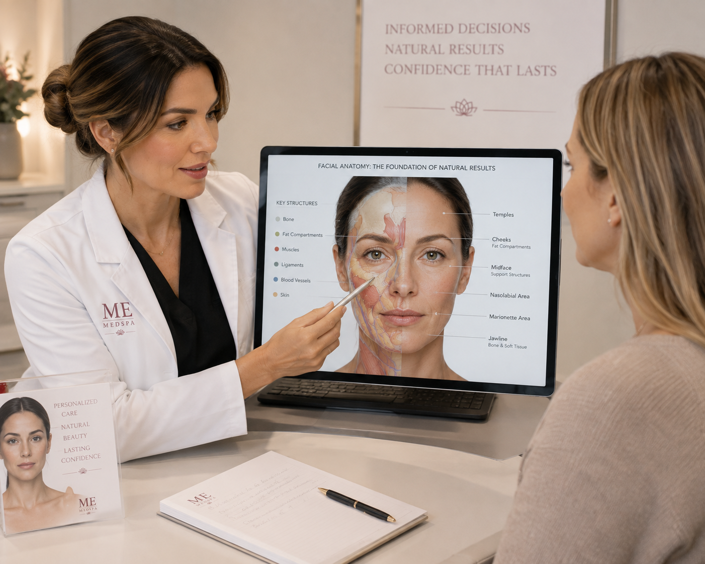 Provider discussing personalized facial rejuvenation options during a consultation