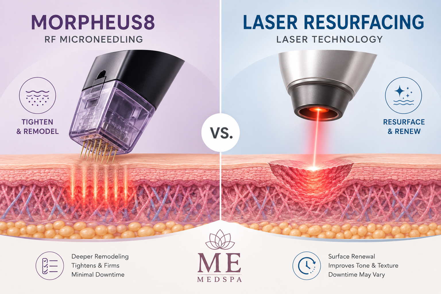 Comparison of Morpheus8 radiofrequency microneedling and laser skin resurfacing