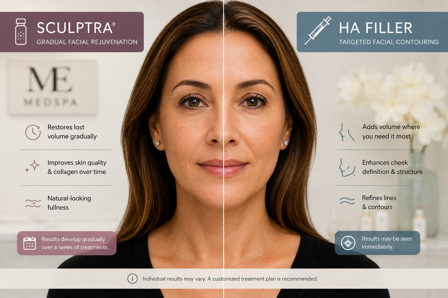 Sculptra vs dermal fillers comparison at ME MEDSPA in Monterey Park