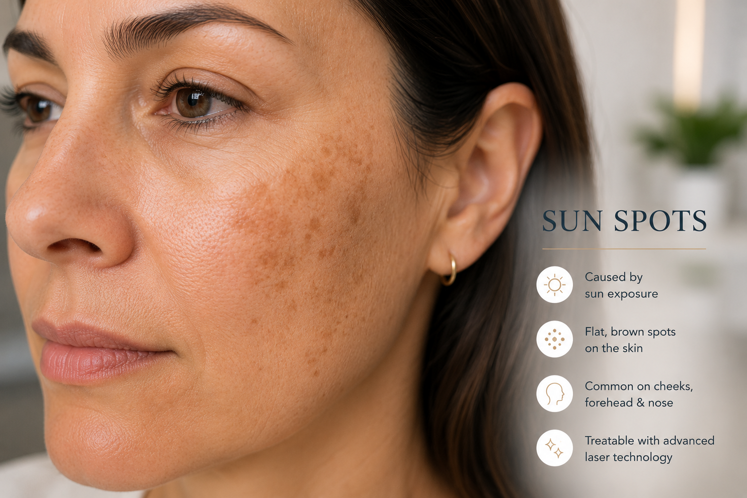 Sun spots and uneven pigmentation evaluated for PicoSure laser treatment
