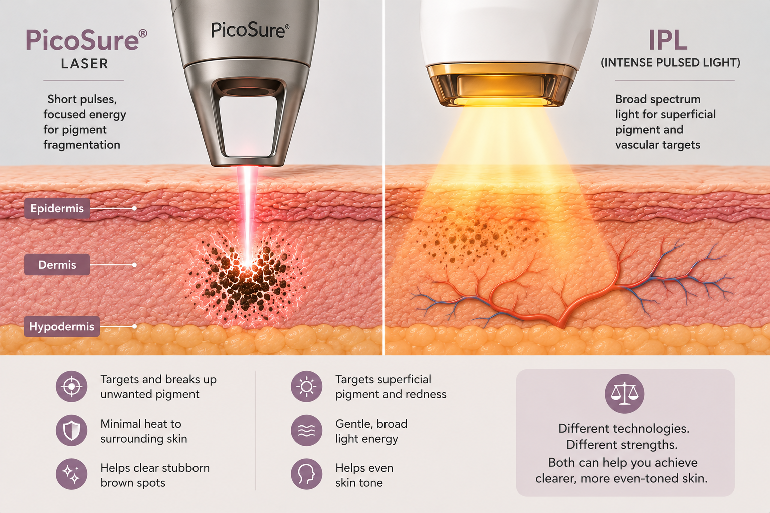 PicoSure picosecond laser compared with Lumecca IPL for pigmentation