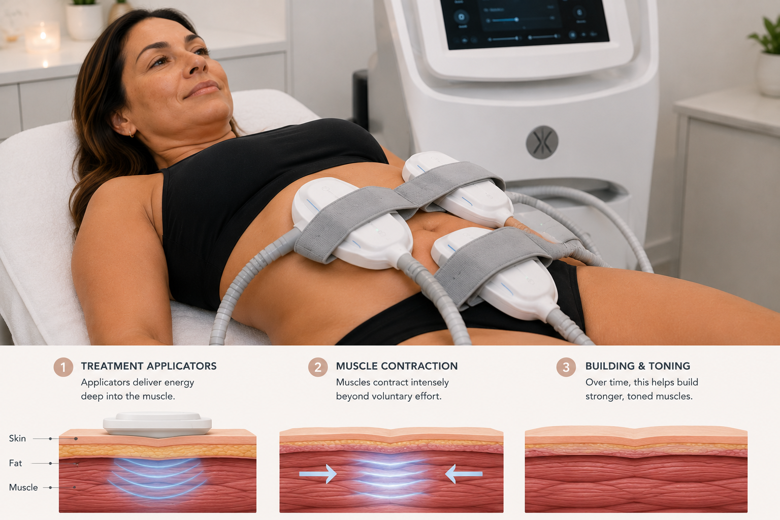 Evolve muscle toning treatment using electrical muscle stimulation in Monterey Park Evolve muscle toning treatment using electrical muscle stimulation in Monterey Park