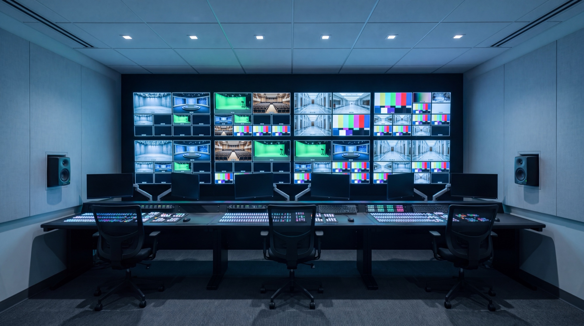 The modernized HHS television studio control room