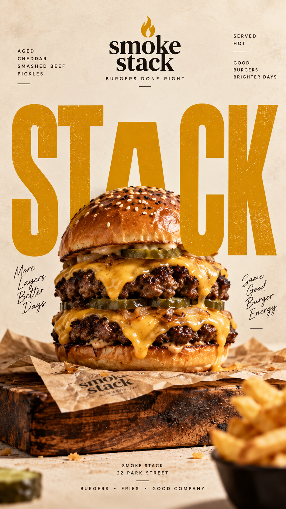 Smoke Stack Burger Static Ad