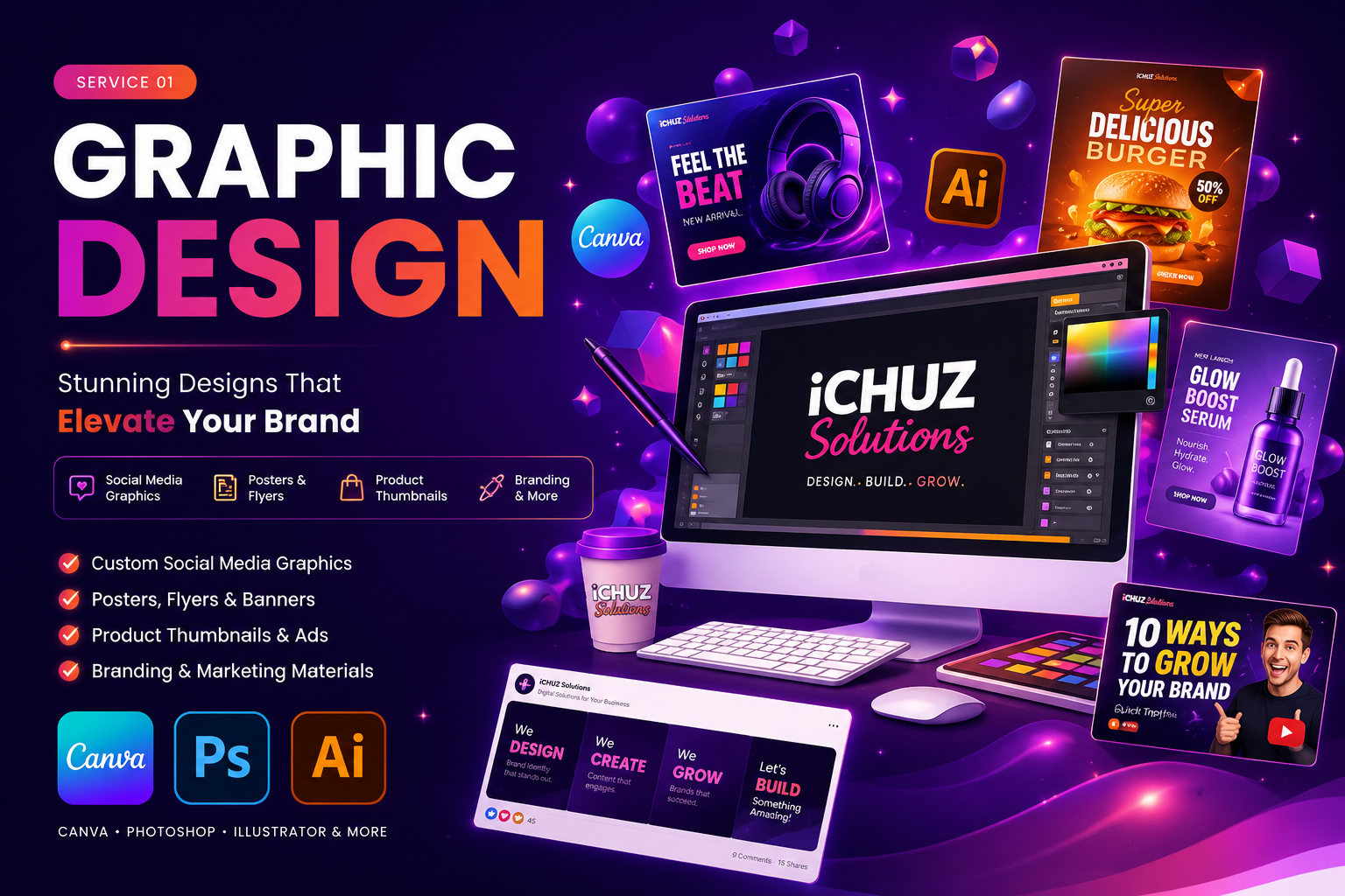 Graphic design services by iCHUZ Solutions