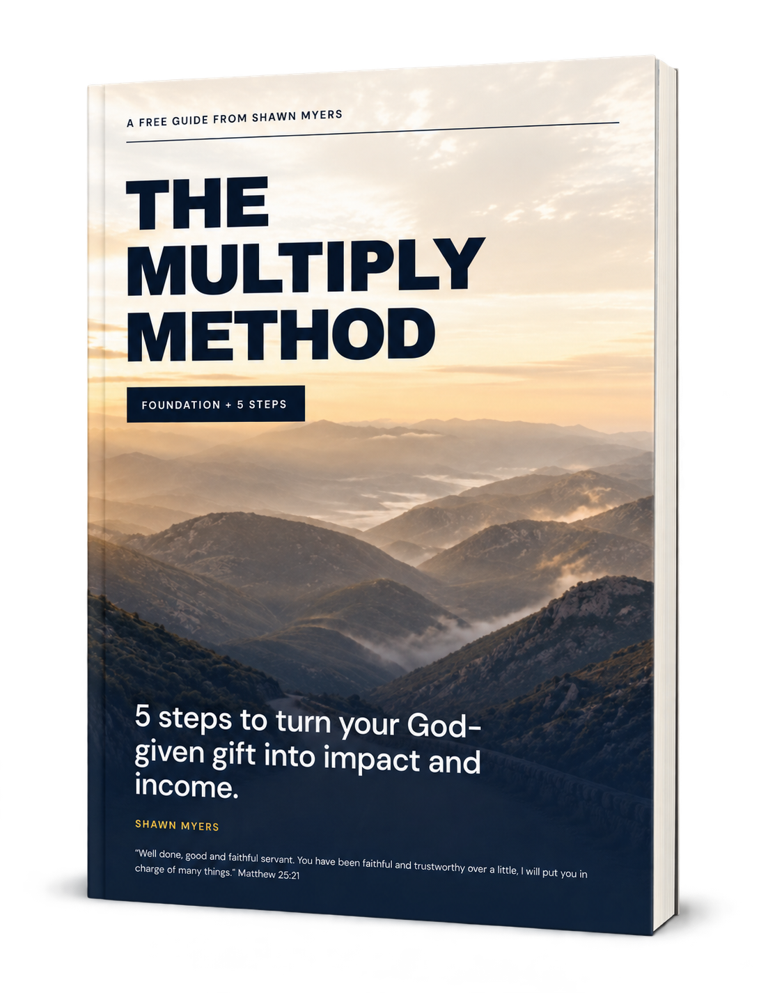 The Multiply Method free guide by Shawn Myers, with its mountain sunrise cover.