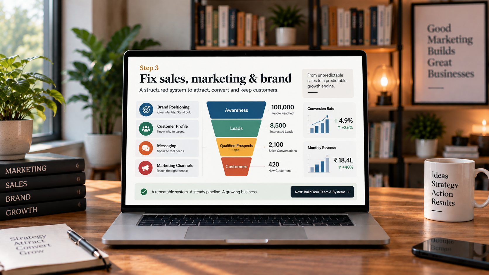 Step 3 — Fix sales, marketing and brand