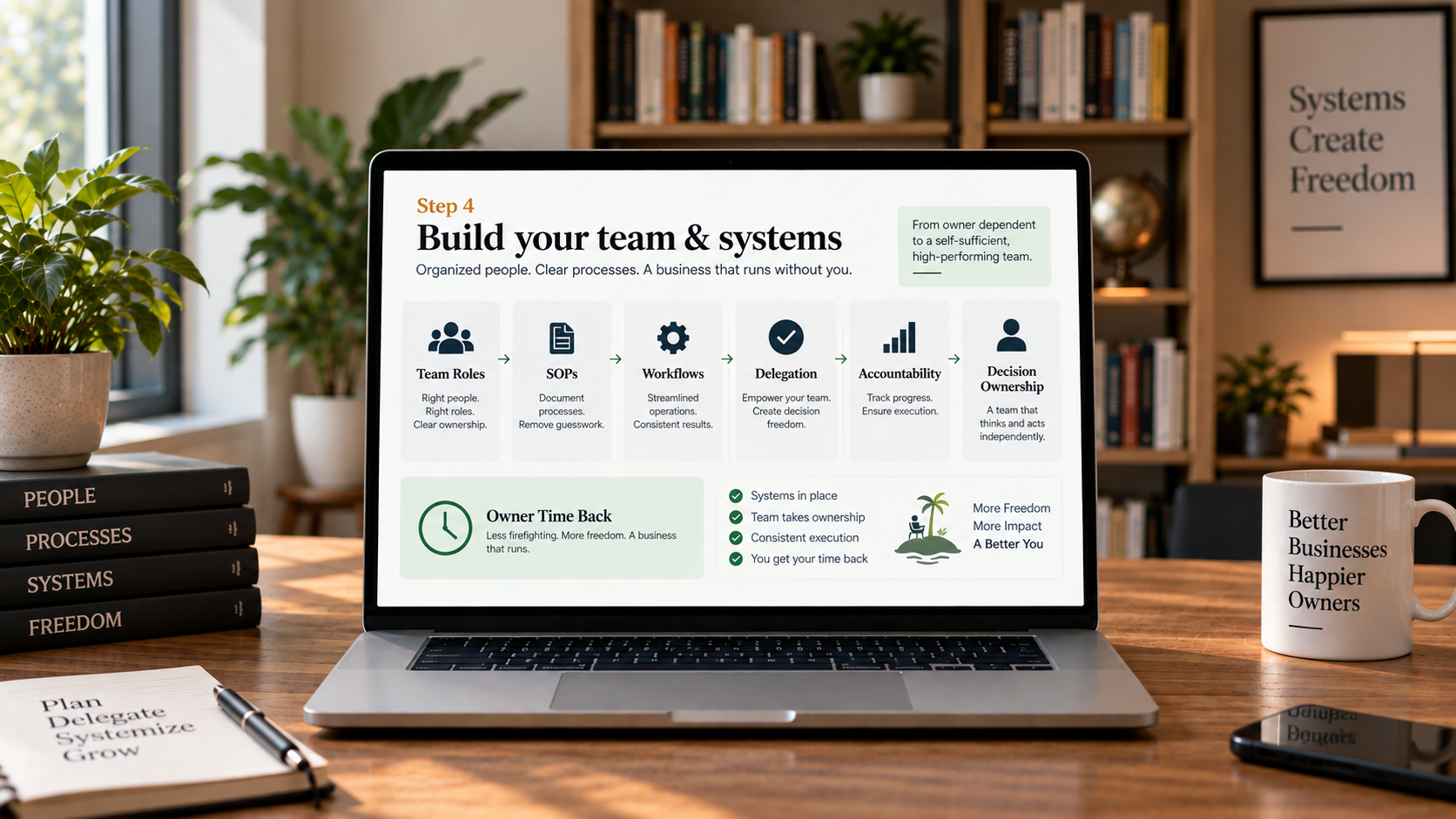 Step 4 — Build your team and systems