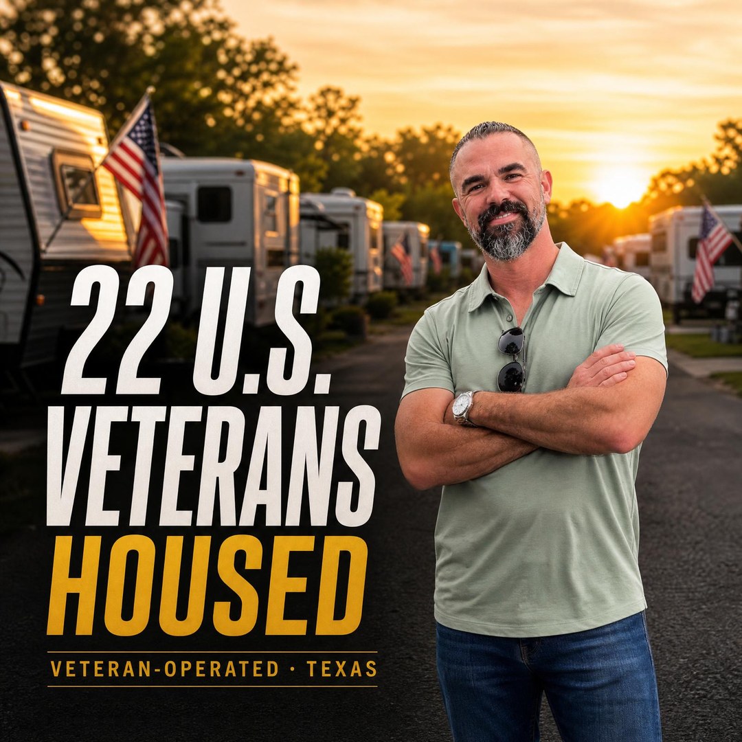Matt Poechman at an Elevated Capital Group RV community - 22 U.S. veterans housed, veteran-operated, Texas