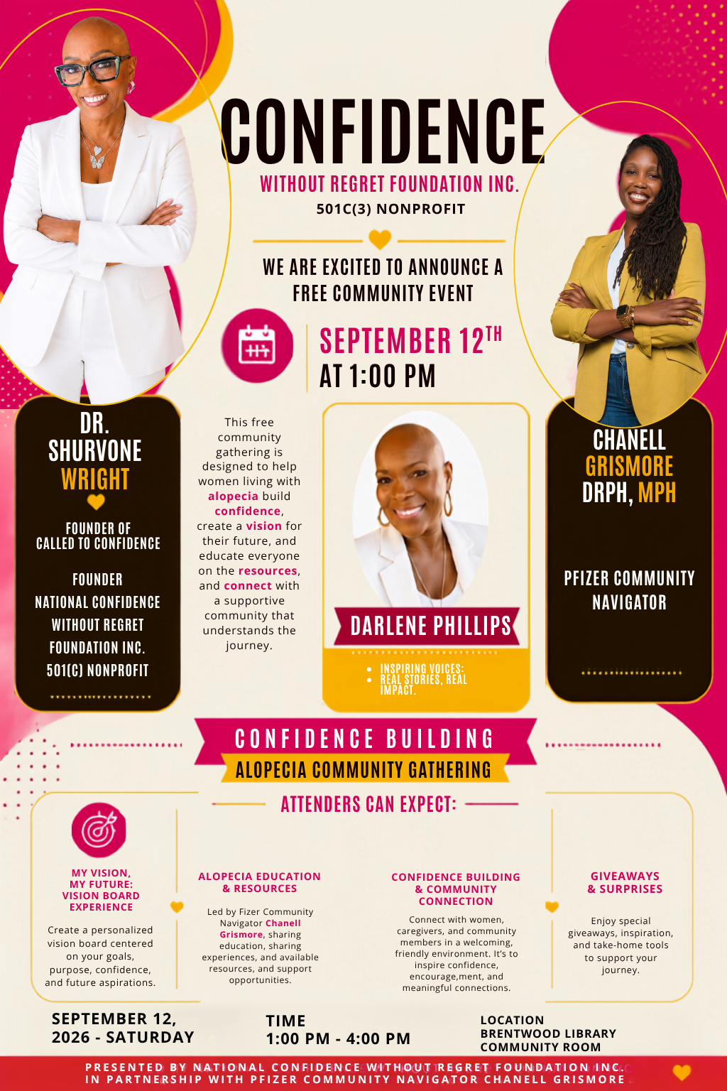 Confidence Building Alopecia Community Gathering Flyer