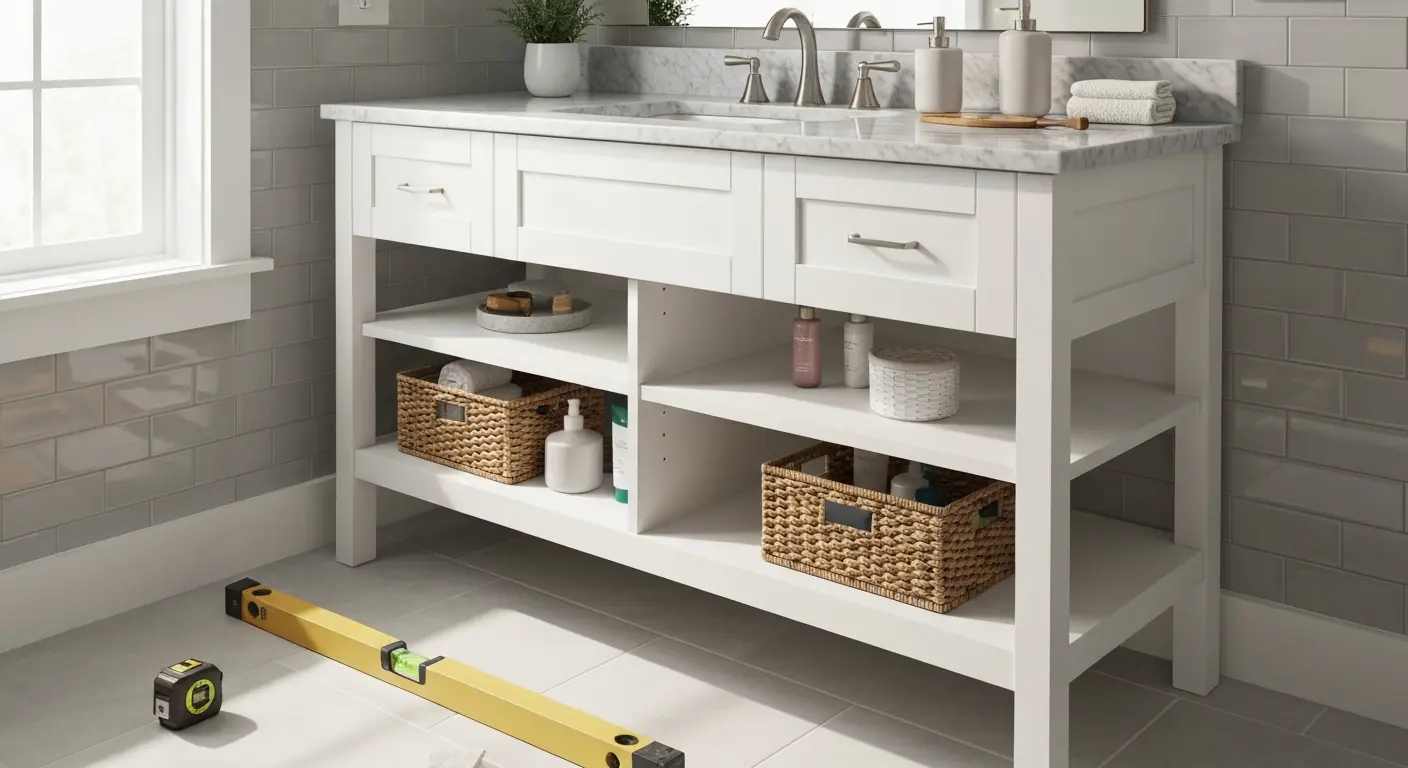 Bathroom cabinet installation