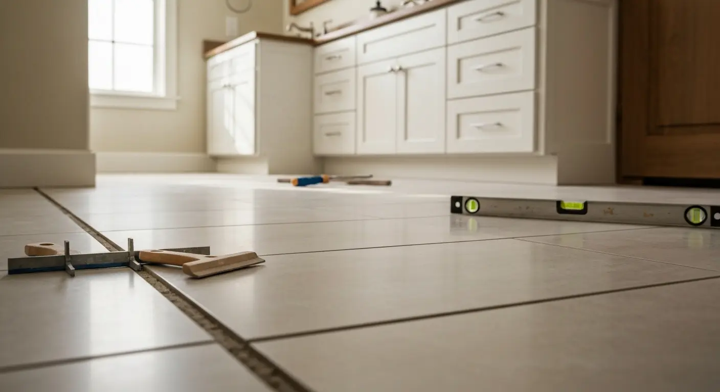 Tile flooring installation