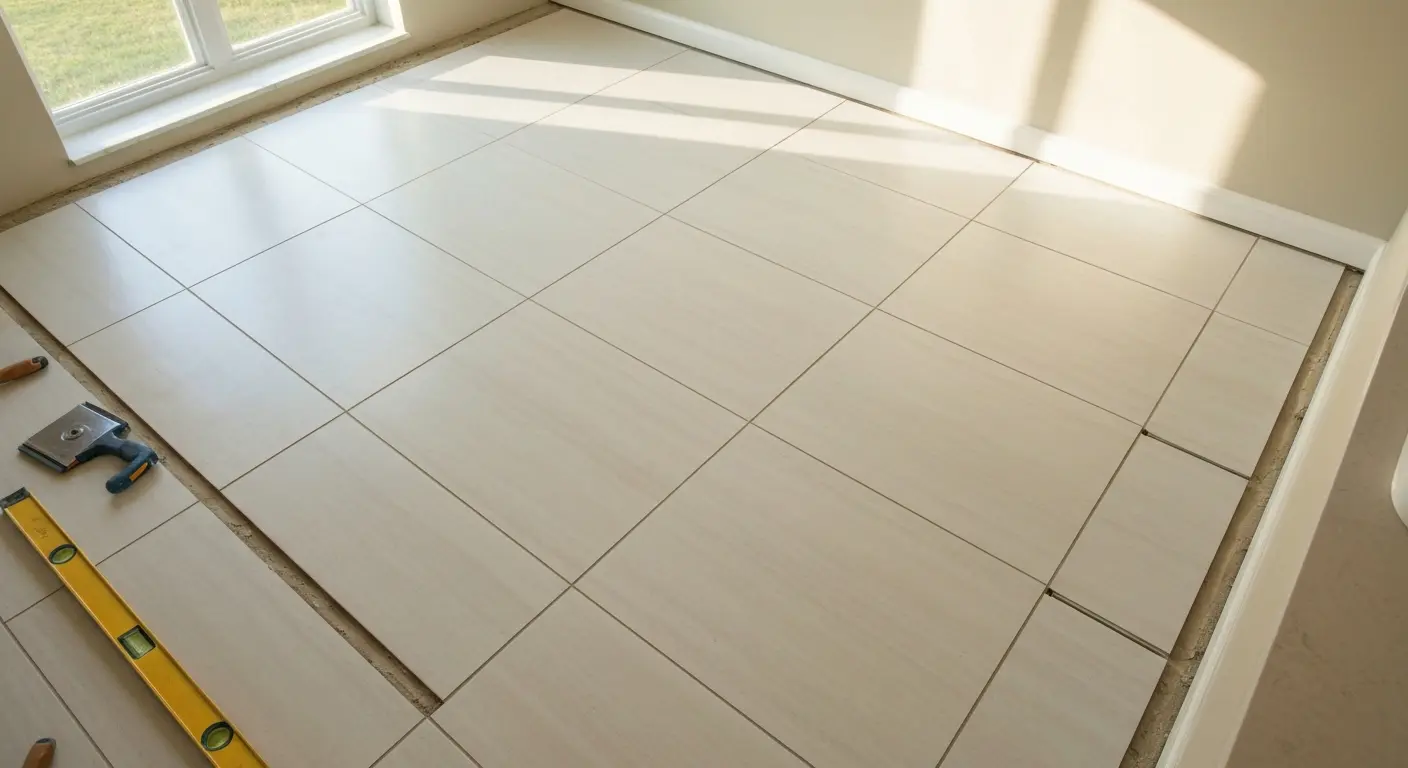 Bathroom tile flooring