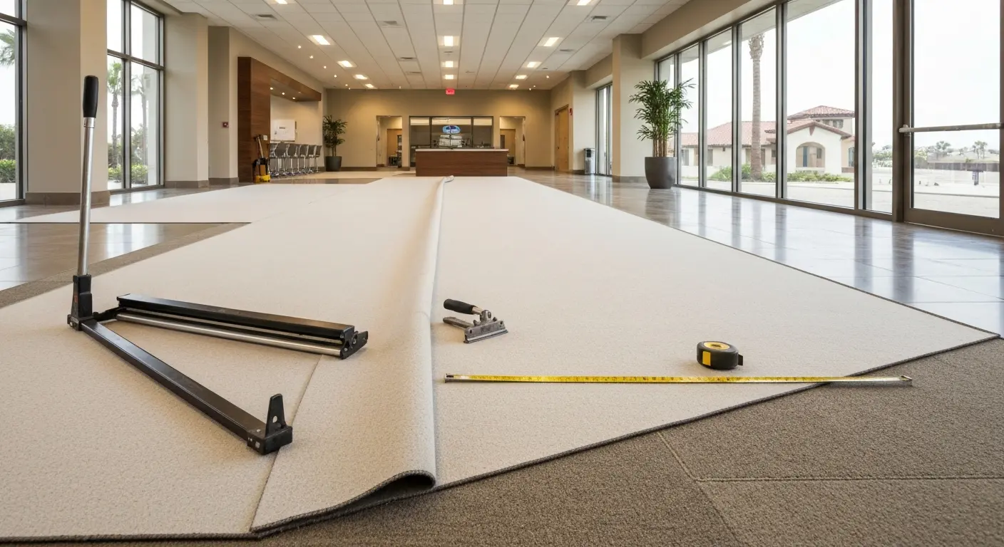 Commercial carpet installation