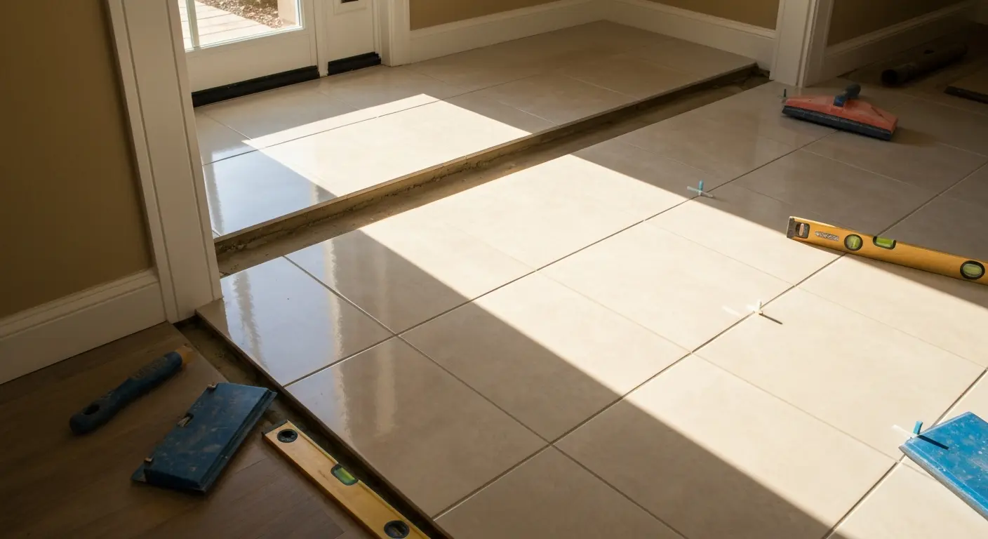 Entryway tile installation