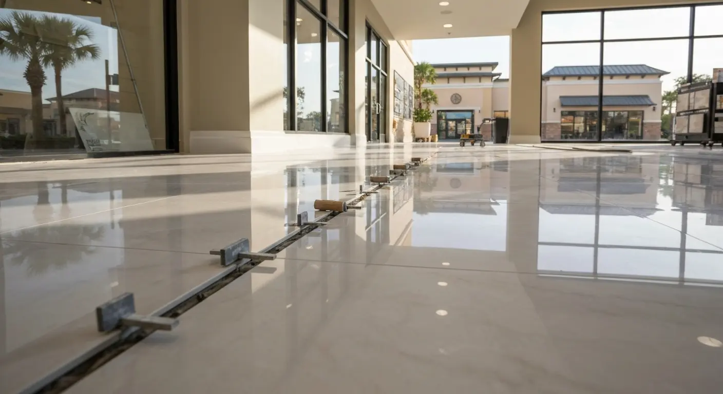 Ceramic tile commercial flooring