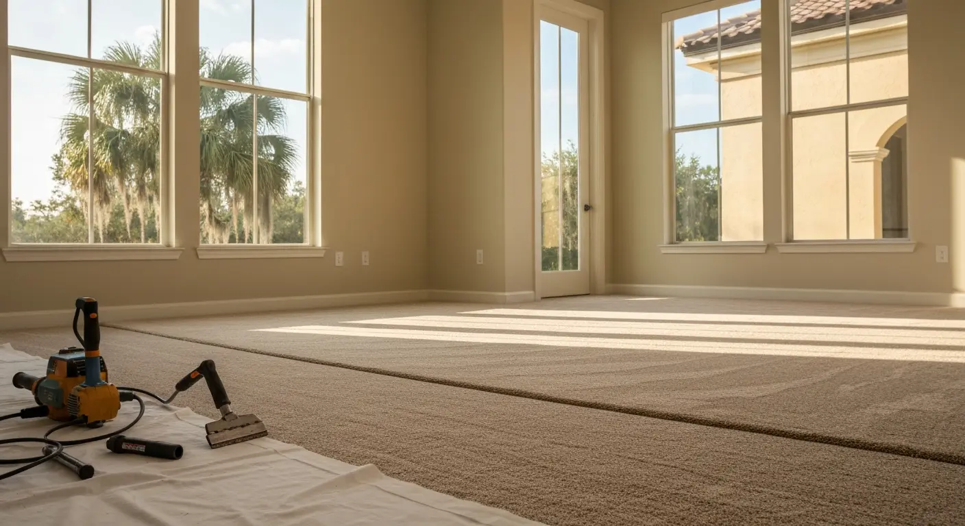 Carpet installation in Belleview home