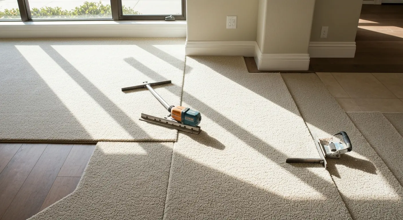 Residential carpet installation project