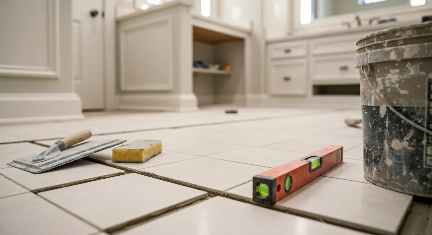 Tile flooring installation