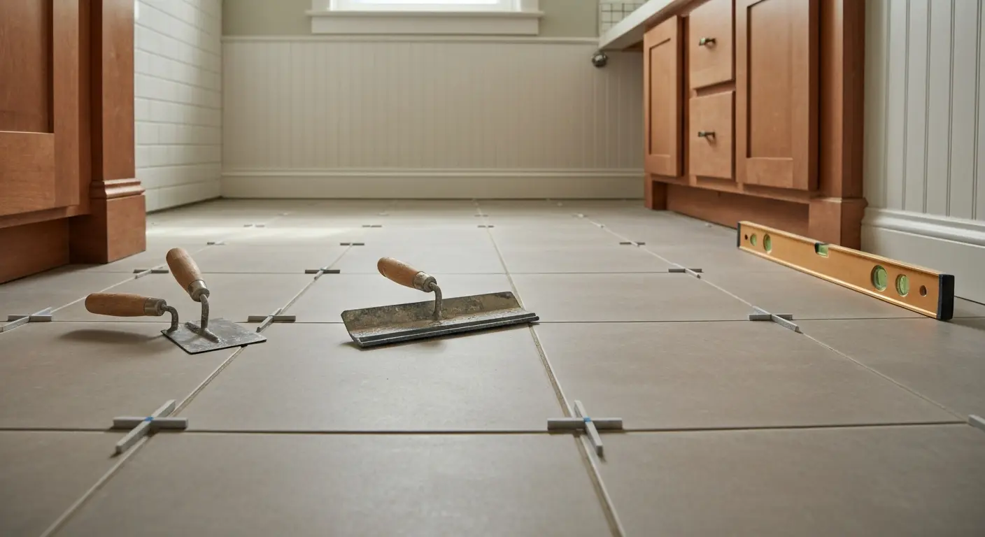 Tile flooring installation