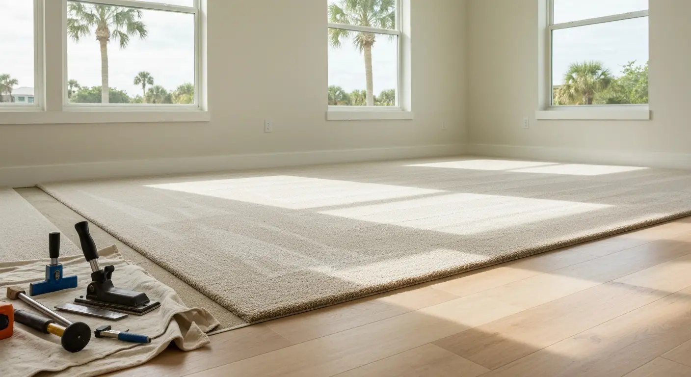 Carpet installation bedroom