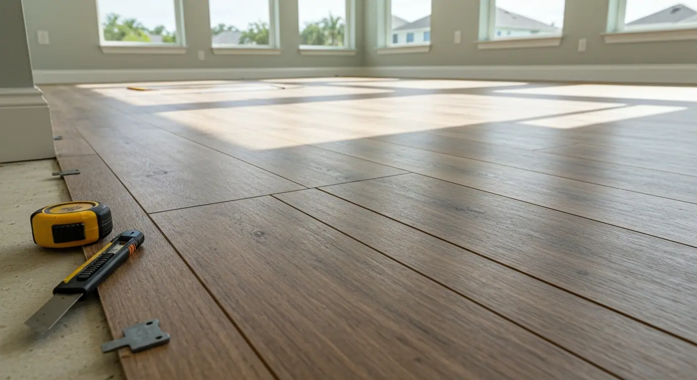 Vinyl plank flooring in modern home