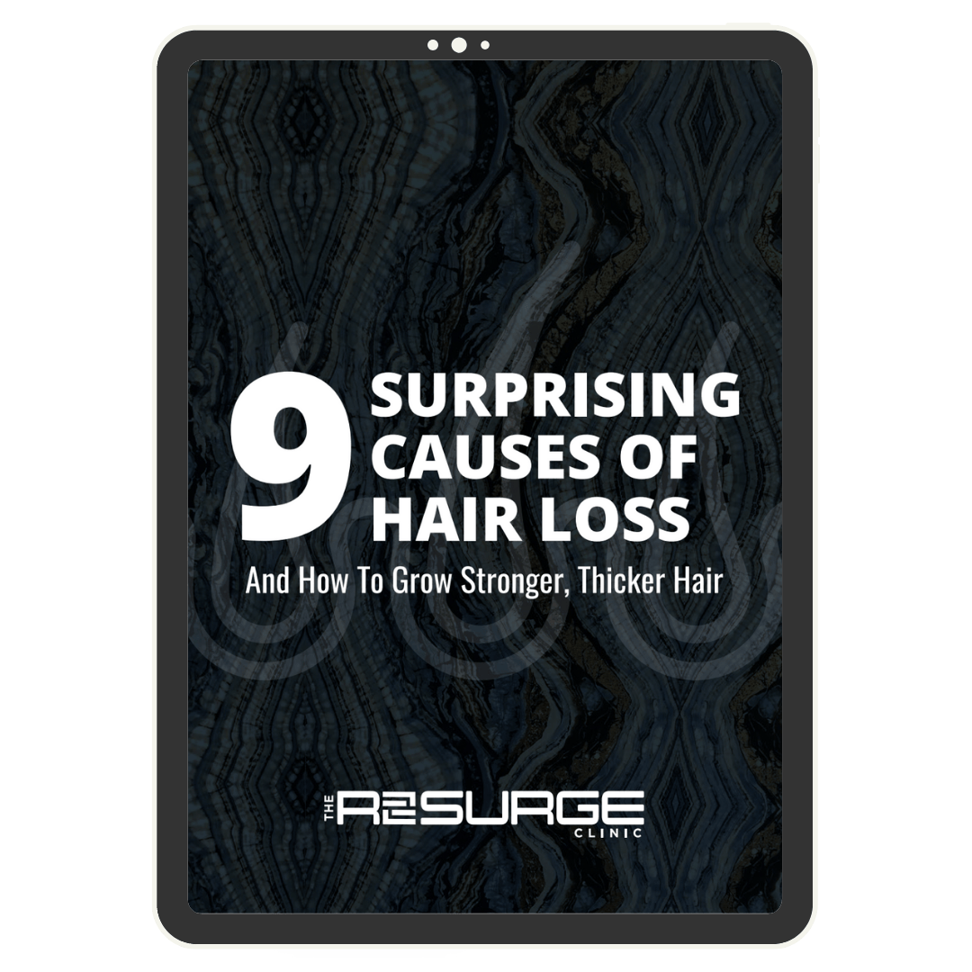 9 surprising causes of hair loss ebook from The Resurge Clinic