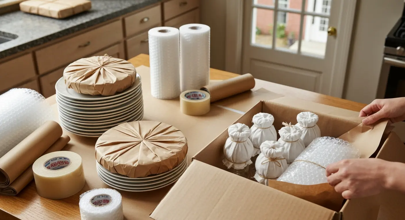 Kitchen and fragile items packing