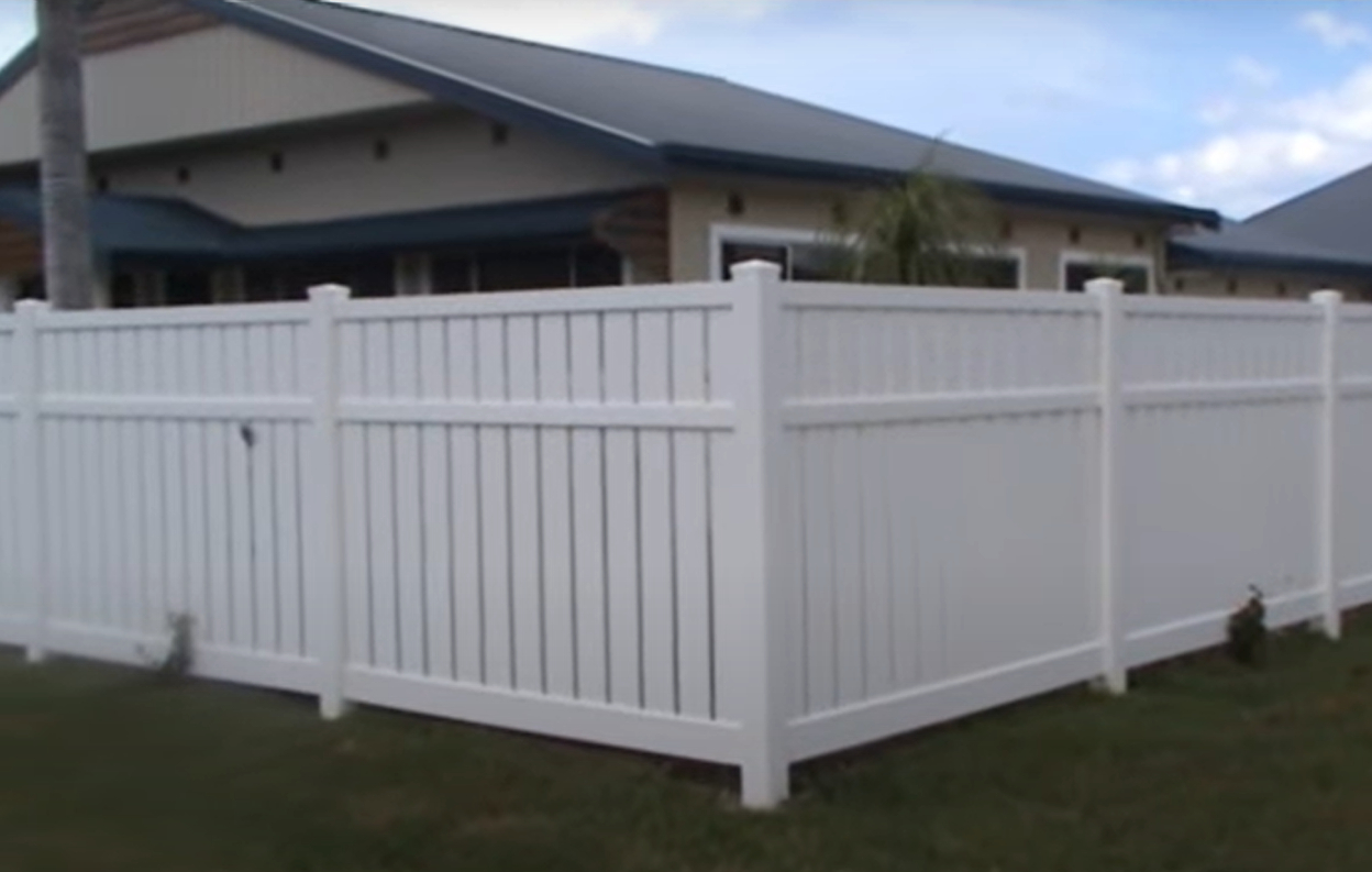 White vinyl fence
