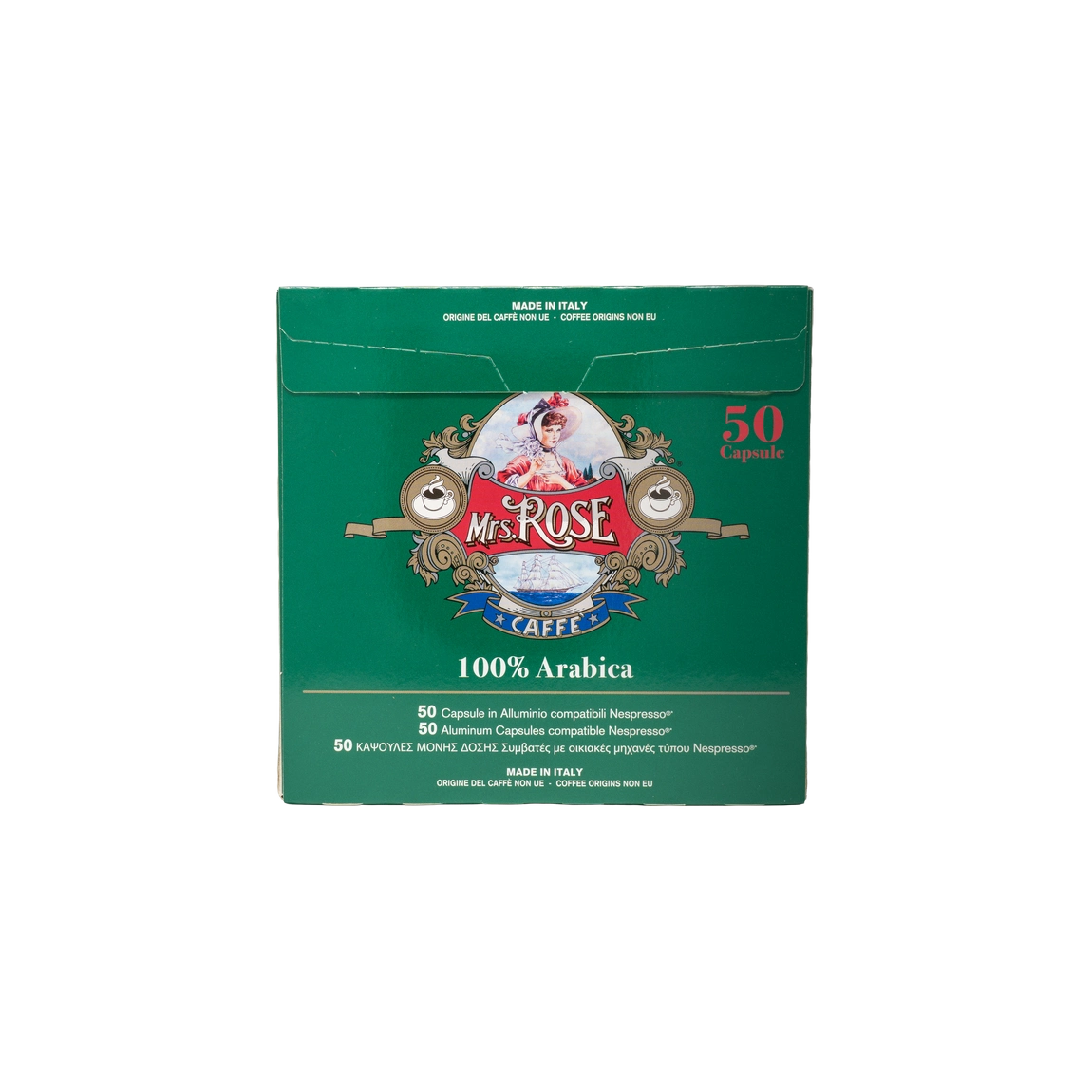Mrs. Rose Nespresso compatible capsules, family pack of 50