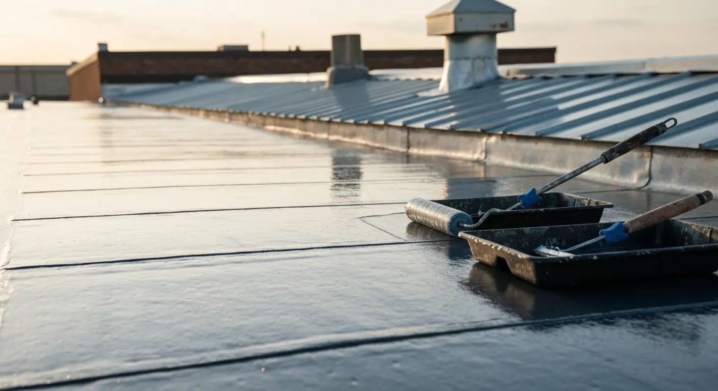 Roof coating application in Blanchard